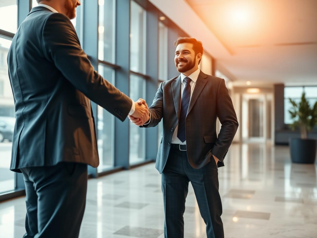 Executives closing a business agreement